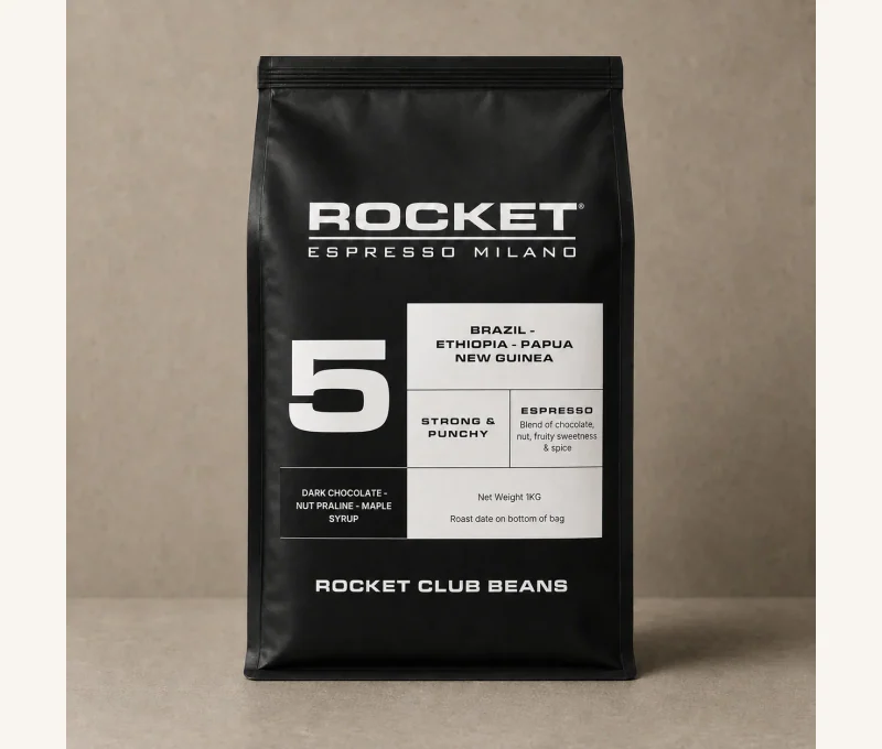 Rocket Beans No.5 Brazil–Ethiopia–Papua New Guinea — 1 kg, imagen oficial del producto